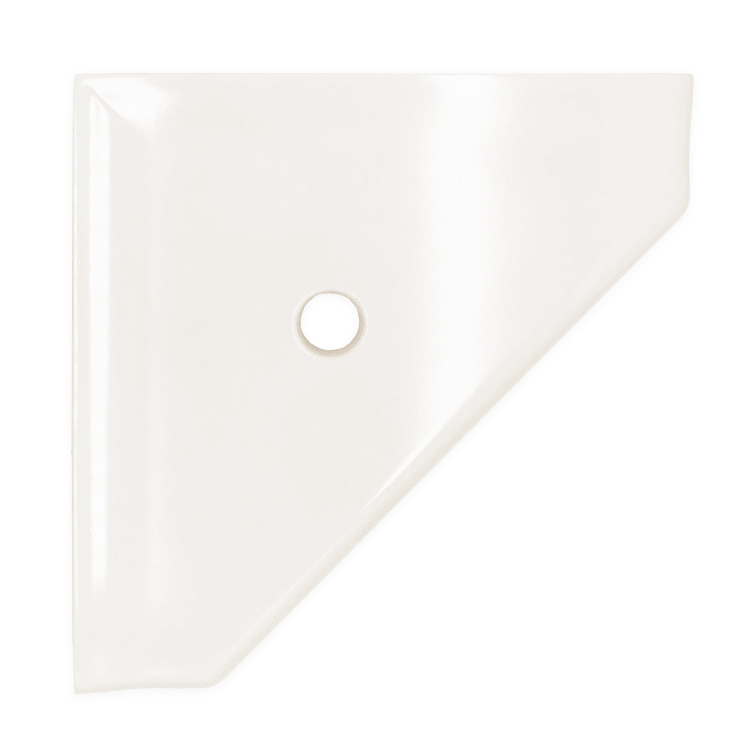 Questech Decor Shower Shelf, 8 inch Geo Flatback, White Polished