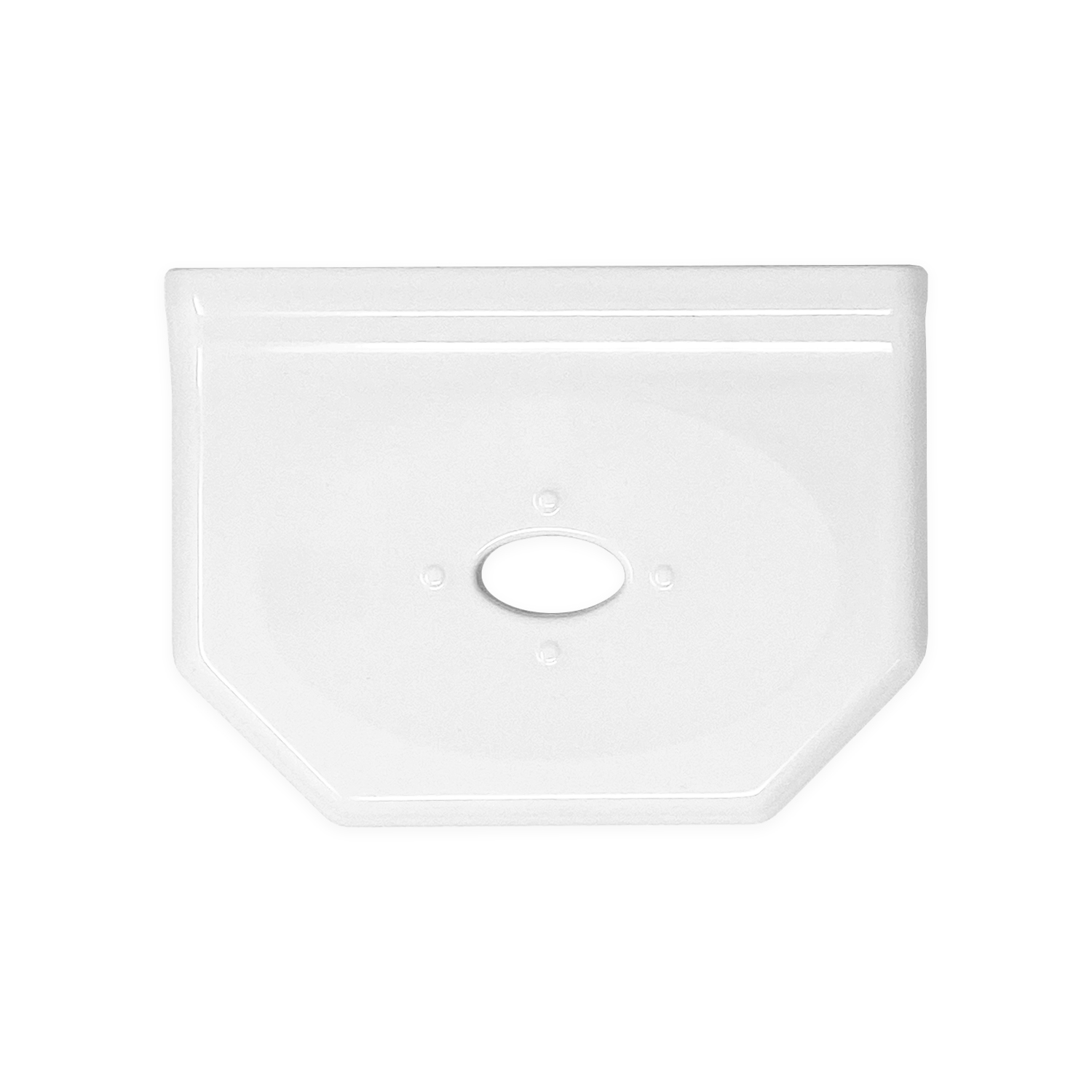 Questech Decor Shower Shelf, Geo 5" Floating Soap Dish, Bright White