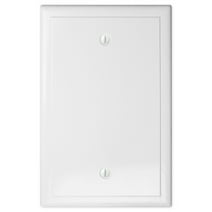 Questech Decor Single Blank Outlet Cover, Ambient Wall Plate, White Polished