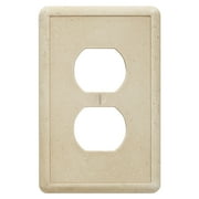 Questech Decor Single Duplex Outlet Cover, Tumbled Texture, Travertine