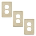 thumbnail image 1 of Questech Decor Single Duplex Outlet Coverss, Tumbled Texture, Travertine, 3 Pack, 1 of 10