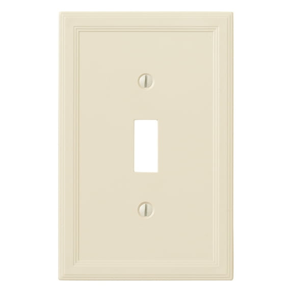 Questech Decor Single Toggle Light Switch Cover, Insulated Wall Plate, Almond