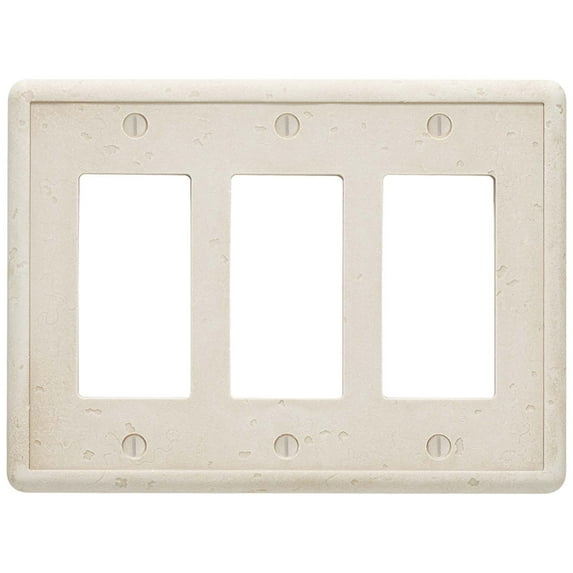 Questech Decor Triple Rocker Light Switch Cover, Tumbled Texture, Sand
