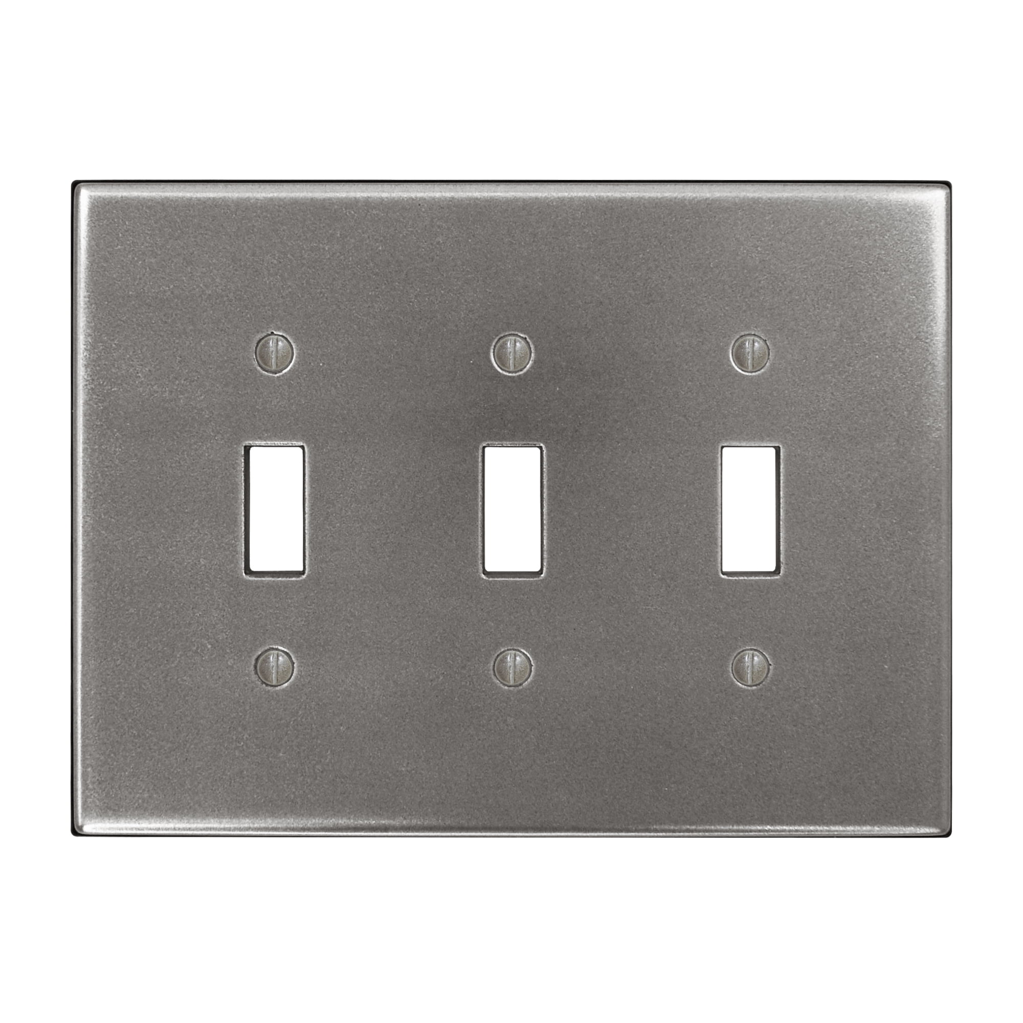 Questech Decor Triple Toggle Wall Plate, Subway Light Switch Cover