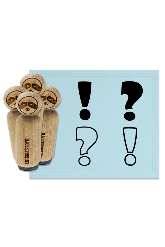 Question Exclamation Mark Punctuation Symbols Rubber Stamp Set for Scrapbooking Crafting Stamping - Mini 1/2 Inch