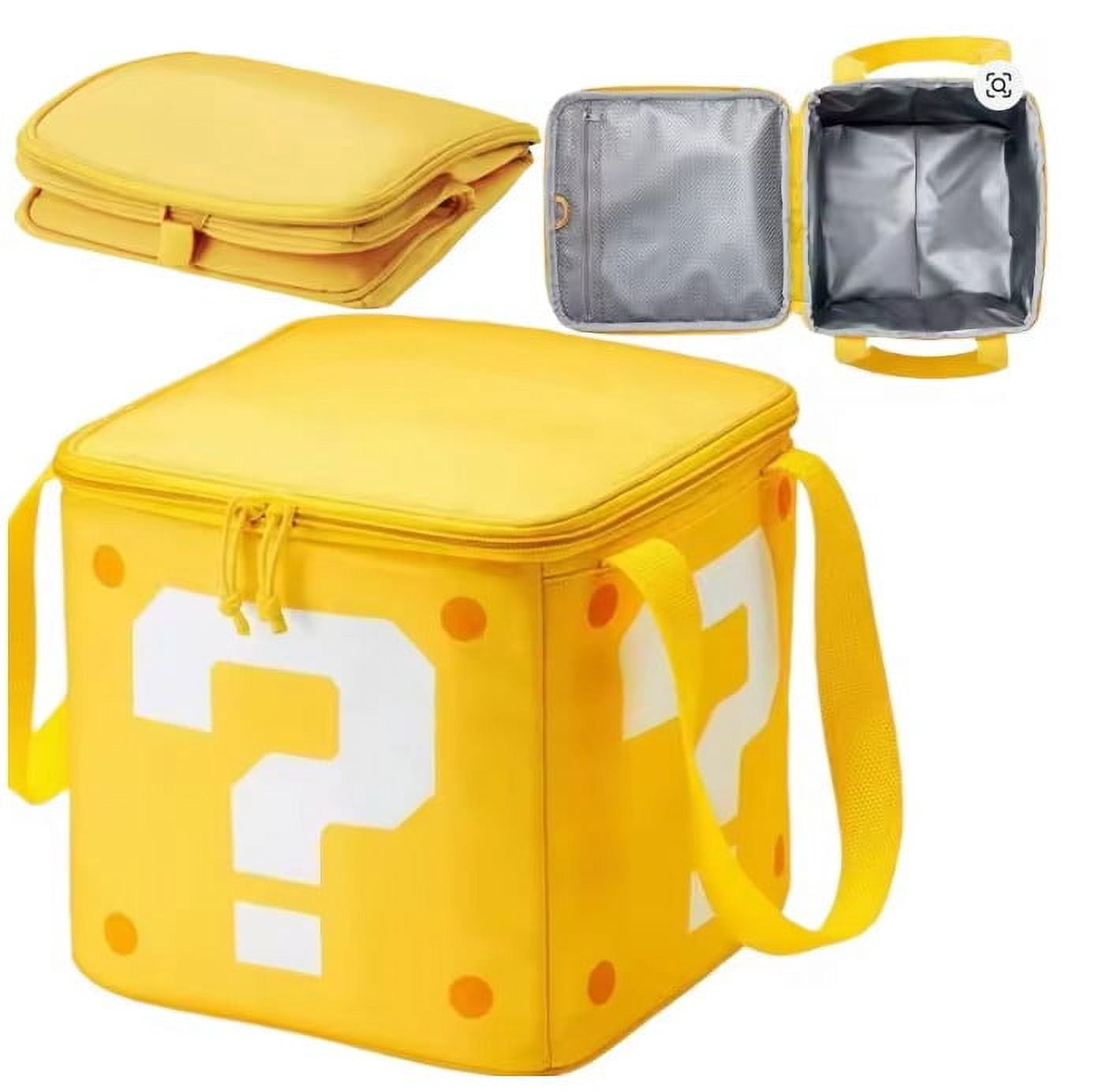 Question Mark Block Lunch Bag Food Thermal Box Waterproof Cooler Lunchbox Insulated Size 8"x8"8"