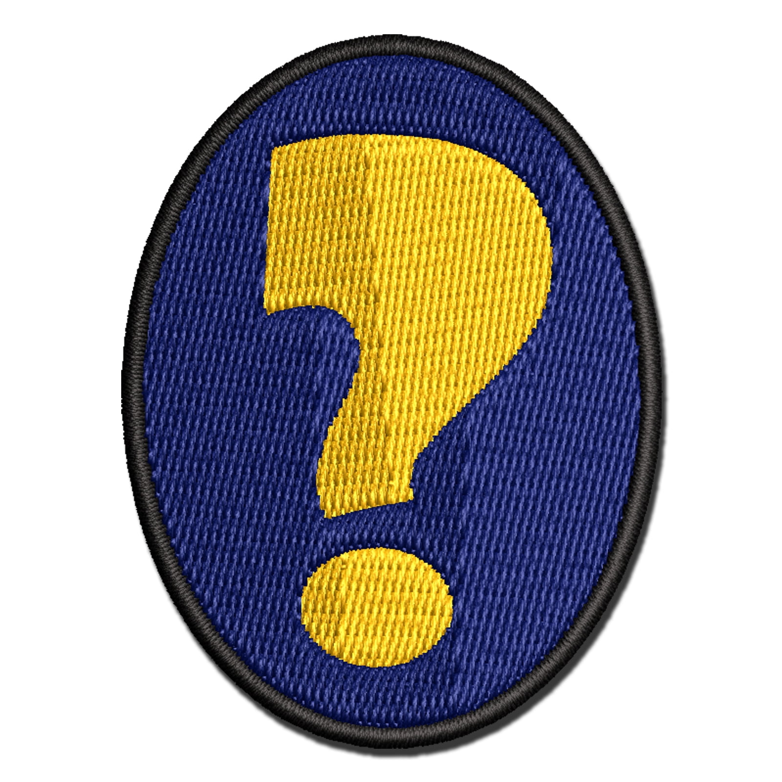 Question Mark Bold Applique Multi-Color Embroidered Hook & Loop Patch - 3.5 Inch Large