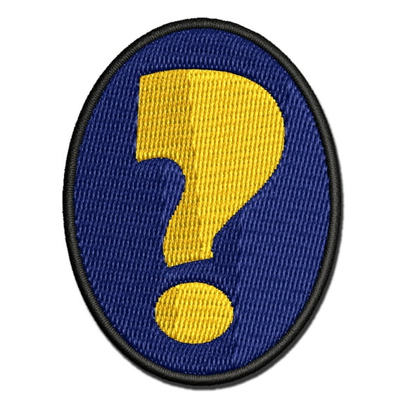 Question Mark Bold Applique Multi-Color Embroidered Iron-On Patch - 2.0 ...