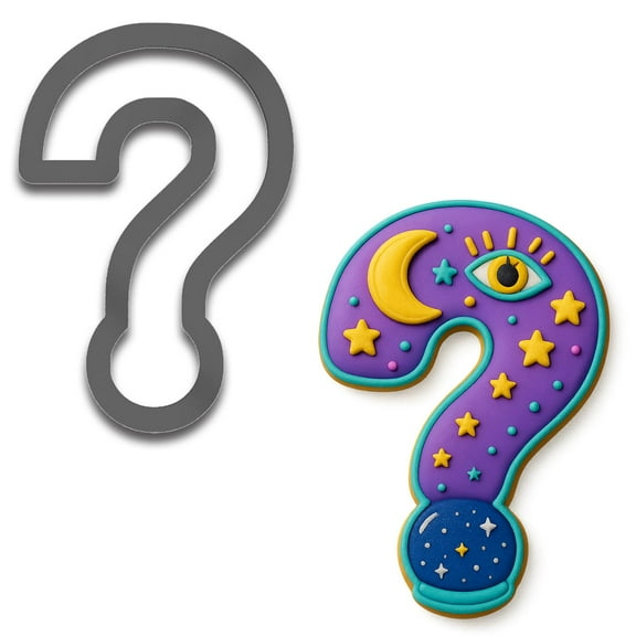 Question Mark Cookie Cutter  4x2.59" Punctuation Shape for Mystery & Game Night Treats (Random Color)