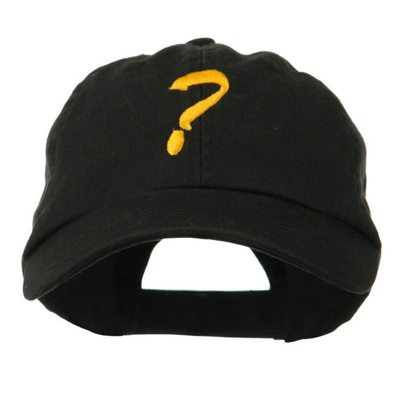 Question Mark Embroidered Cap - Black OSFM