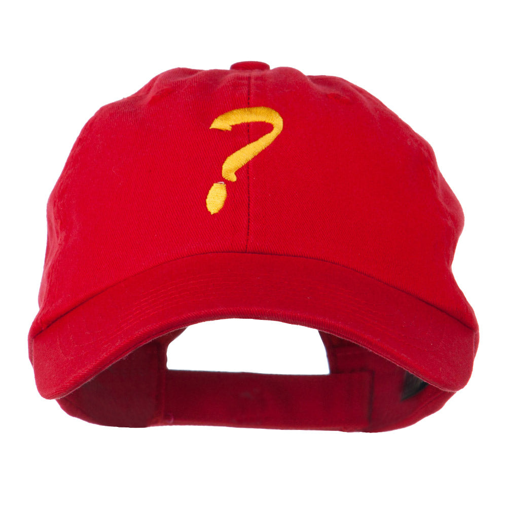 Question Mark Embroidered Cap - Red OSFM - Walmart.com