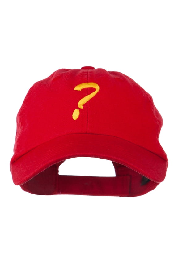 Question Mark Embroidered Cap - Red OSFM