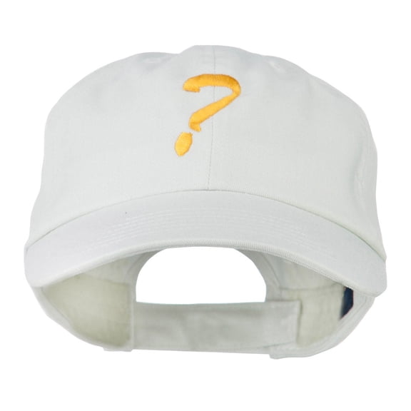Question Mark Embroidered Cap - White OSFM
