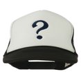 thumbnail image 1 of Question Mark Embroidered Foam Mesh Cap - Black White OSFM, 1 of 5