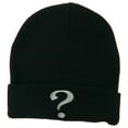 thumbnail image 1 of Question Mark Embroidered Long Knit Beanie - Navy OSFM, 1 of 5