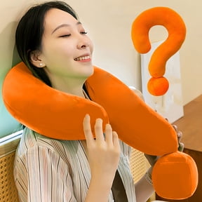 Question Mark Pillow Plush Novelty Throw Pillows Soft Velvet Touch Lumbar Support Cushion for Office Car Travel 17.7 Inch Cute Shaped Pillow for Adults Teens Ki-ds