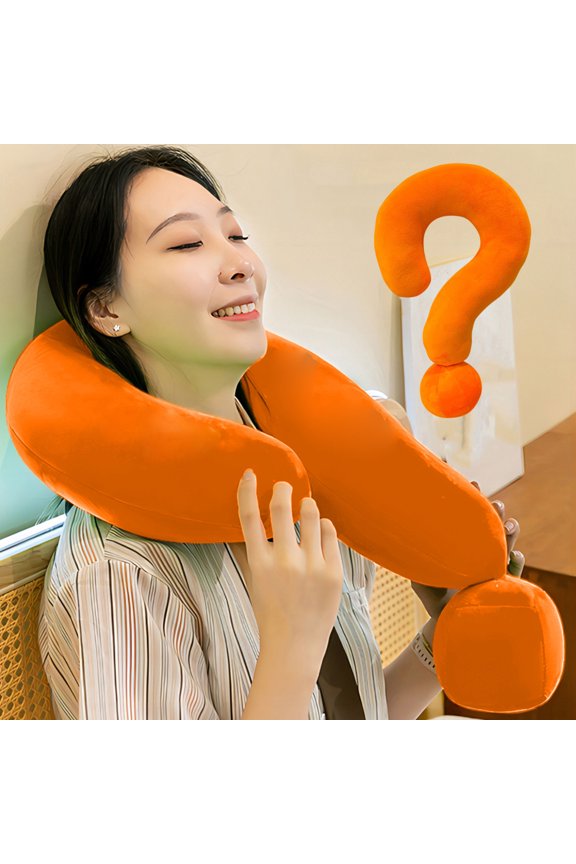 Question Mark Pillow Plush Novelty Throw Pillows Soft Velvet Touch Lumbar Support Cushion for Office Car Travel 17.7 Inch Cute Shaped Pillow for Adults Teens Ki-ds