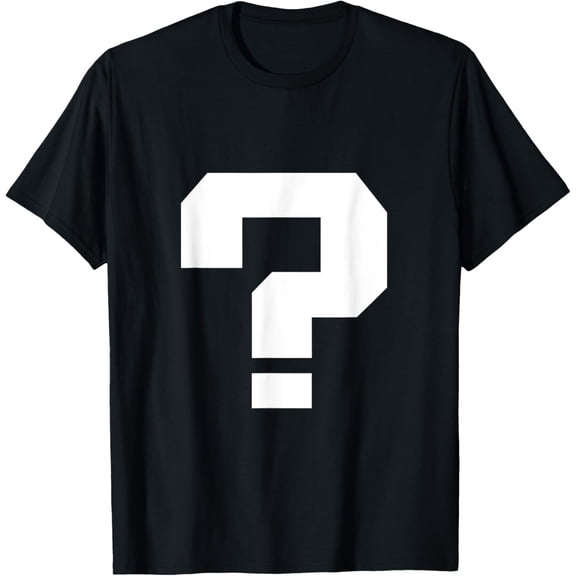 Question Mark Square Font Punctuation Character 80s T-ShirtMen and women, Black T-shirt, size: Extra large