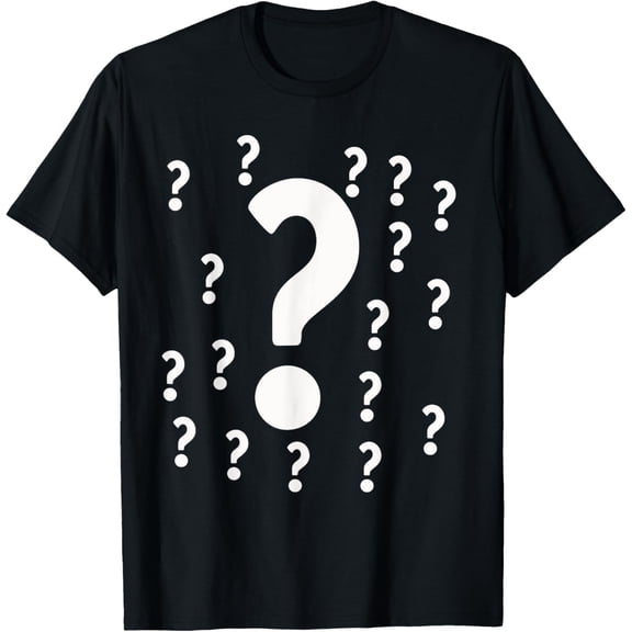 Question Marks Punctuation, Multiple T-ShirtMen and women, White Black T-shirt, size: Extra large S-4XL