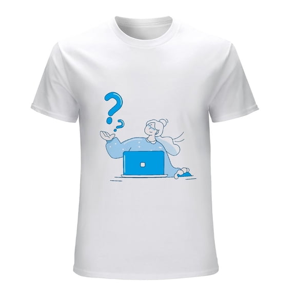 Question Vintage T-shirt Mens Cotton Classic Crewneck Short Sleeve Tees Unisex Question 3XL
