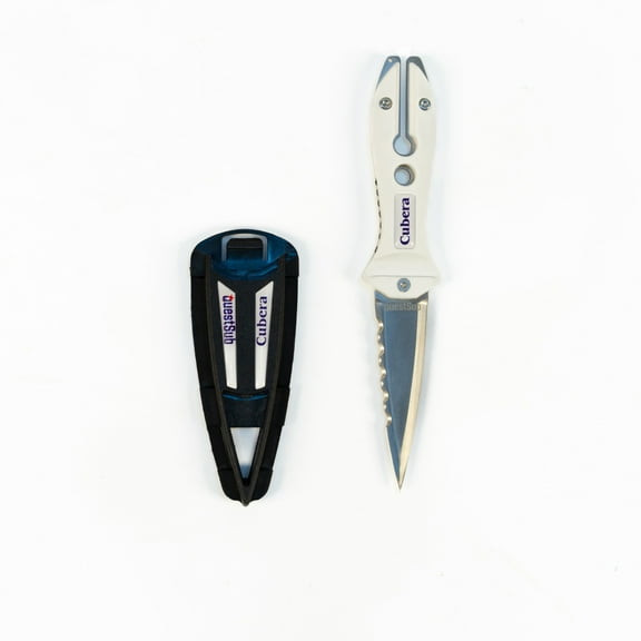 Questsub Cubera Spearfishing, Free-diving, diving knife 420 Stainless Steel White
