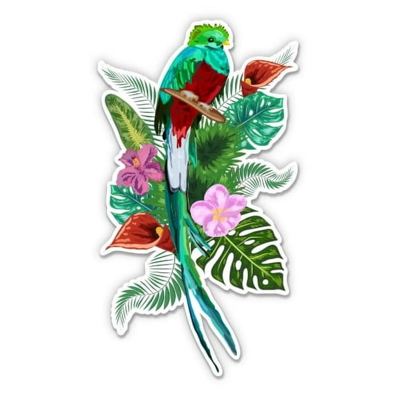 Quetsal Tropical Flowers Pretty Costa Rica - 12" Vinyl Sticker Waterproof Decal
