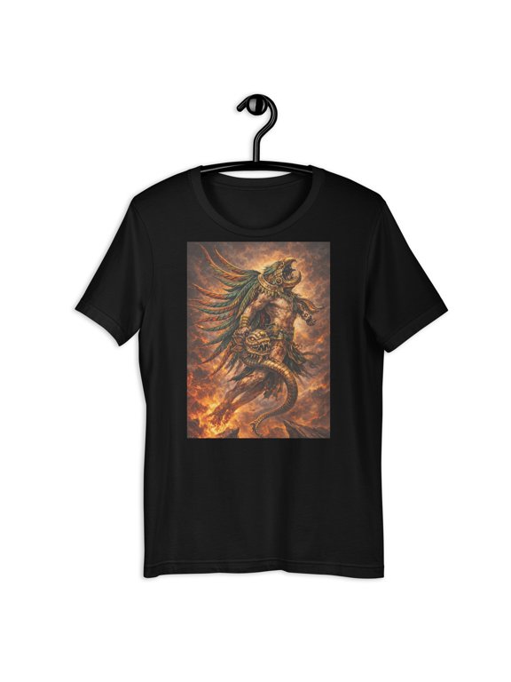 Quetzalcoatl Aztec God Warrior Fire Serpent Mythology T-Shirt Design Art