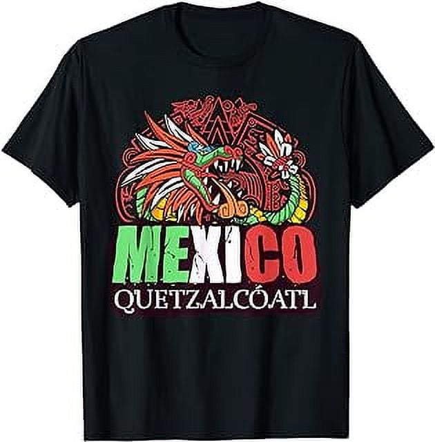 Quetzalcoatl Aztec Serpent Mayan Inca Toltec Mexico Flag T-Shirt ...