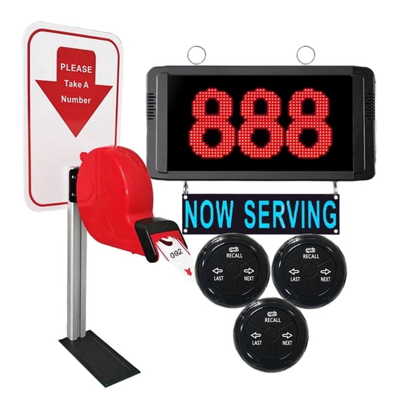 KOQICALL Waiting Line Management, Take A Number Pager System with 3-Digit Display & 3 Call Buttons for Restaurant School Clinic Bank