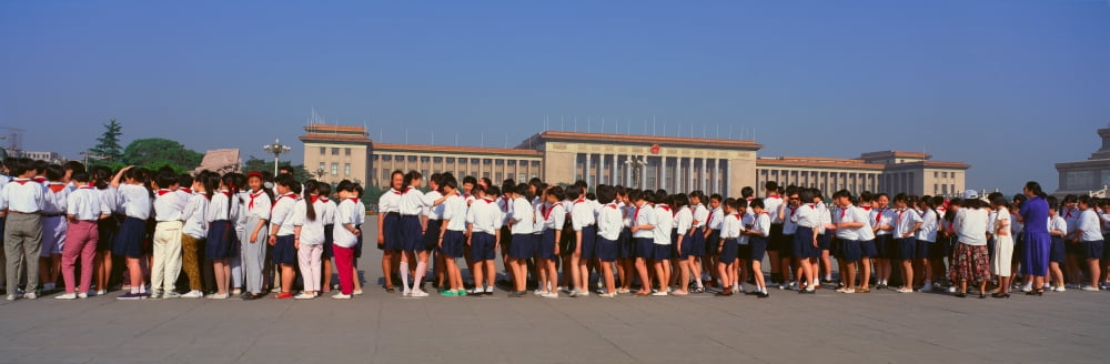 Queueing up to view the late Mao Zedong at the Mao Zedong Mausoleum in Beijing in Hebei Province Peoples Republic of China Canvas Art - Panoramic Images (27 x 9)