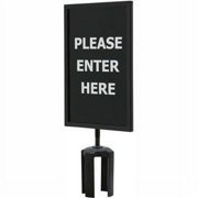 Queueway Acrylic Sign Double Sided ""Please Enter Here"" 7""Wx11""H Black/White