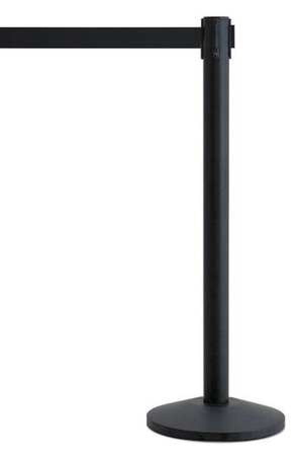 QUEUEWAY QWAYPOST-33-B9 Barrier Post with Belt,Metal,7-1/2 ft. L ...