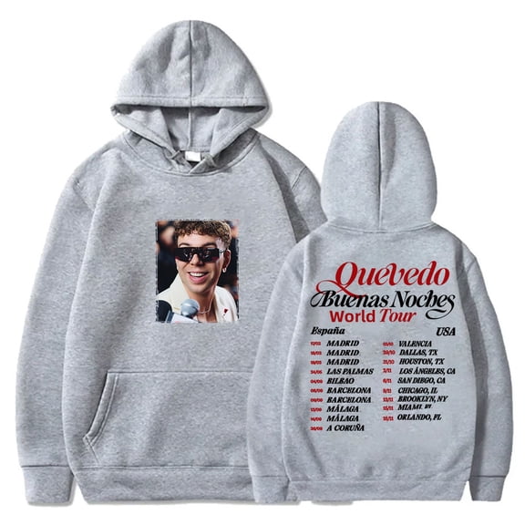 Quevedo Buenas Noches Tour 2025 Merch Hoodies Merch Women Men HipHop Long Sleeve Sweatshirts