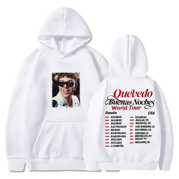 Quevedo Buenas Noches Tour 2025 Merch Hoodies Merch Women Men HipHop Long Sleeve Sweatshirts