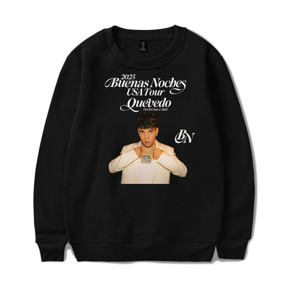 Quevedo Sweatshirt Buenas Noches Tour 2025 Merch Print Crewneck Unisex Fashion Long Sleeve