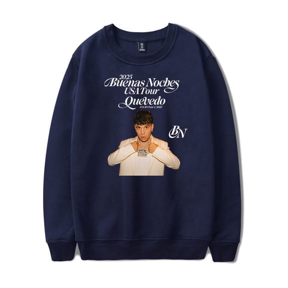 Quevedo Sweatshirt Buenas Noches Tour 2025 Merch Print Crewneck Unisex Fashion Long Sleeve