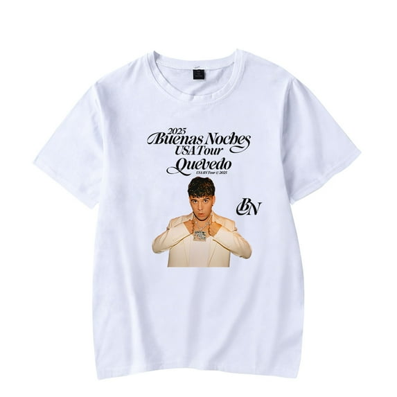 Quevedo T-shirt Buenas Noches Tour 2025 Merch Women Men Casual Fashion Short Sleeve Tee