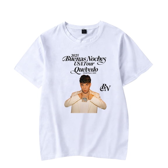 Quevedo T-shirt Buenas Noches Tour 2025 Merch Women Men Casual Fashion Short Sleeve Tee