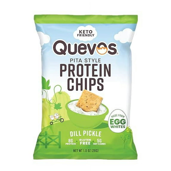 Quevos Protein Chips - The Original Low Carb Protein Chips made with Egg Whites, Crunchy Flavorful Protein & High Fiber Snacks, Keto Friendly, Diabetic & Atkins Friendly, Gluten Free, Low Carb Chips -