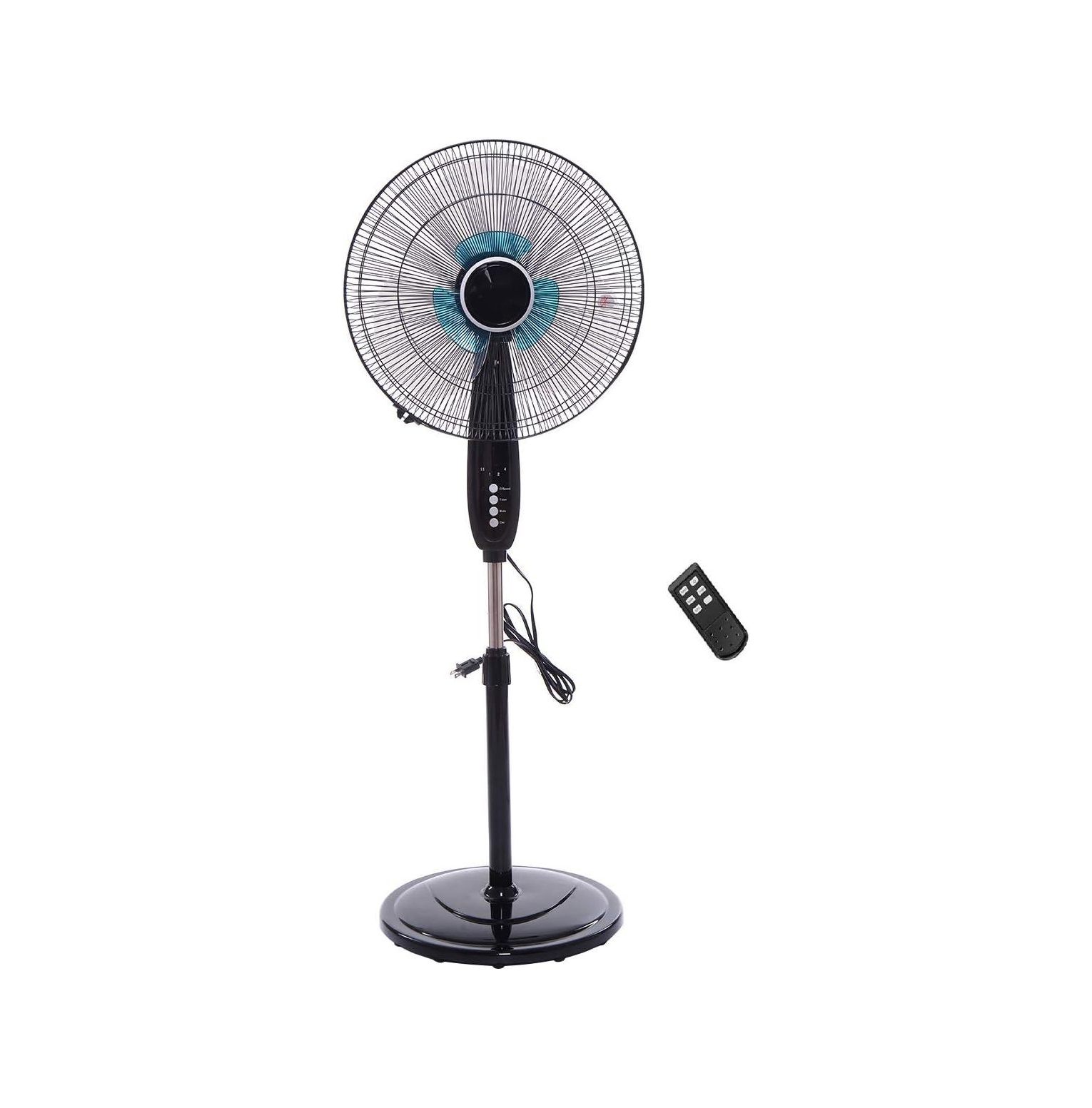 Quexis 16" Dual Blade Pedestal Fan, Oscillating Stand Fan Height