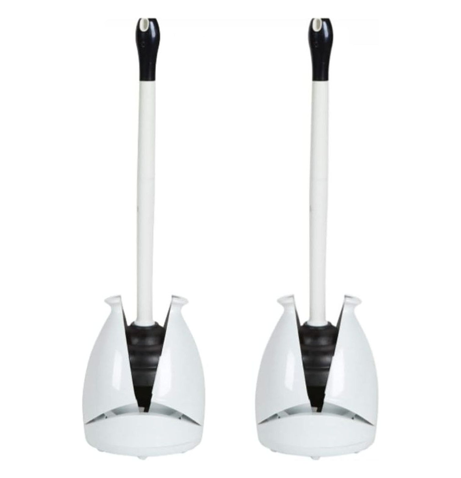 Quexis 2 Pack Toilet Plunger, Hideaway Toilet Plunger with Caddy