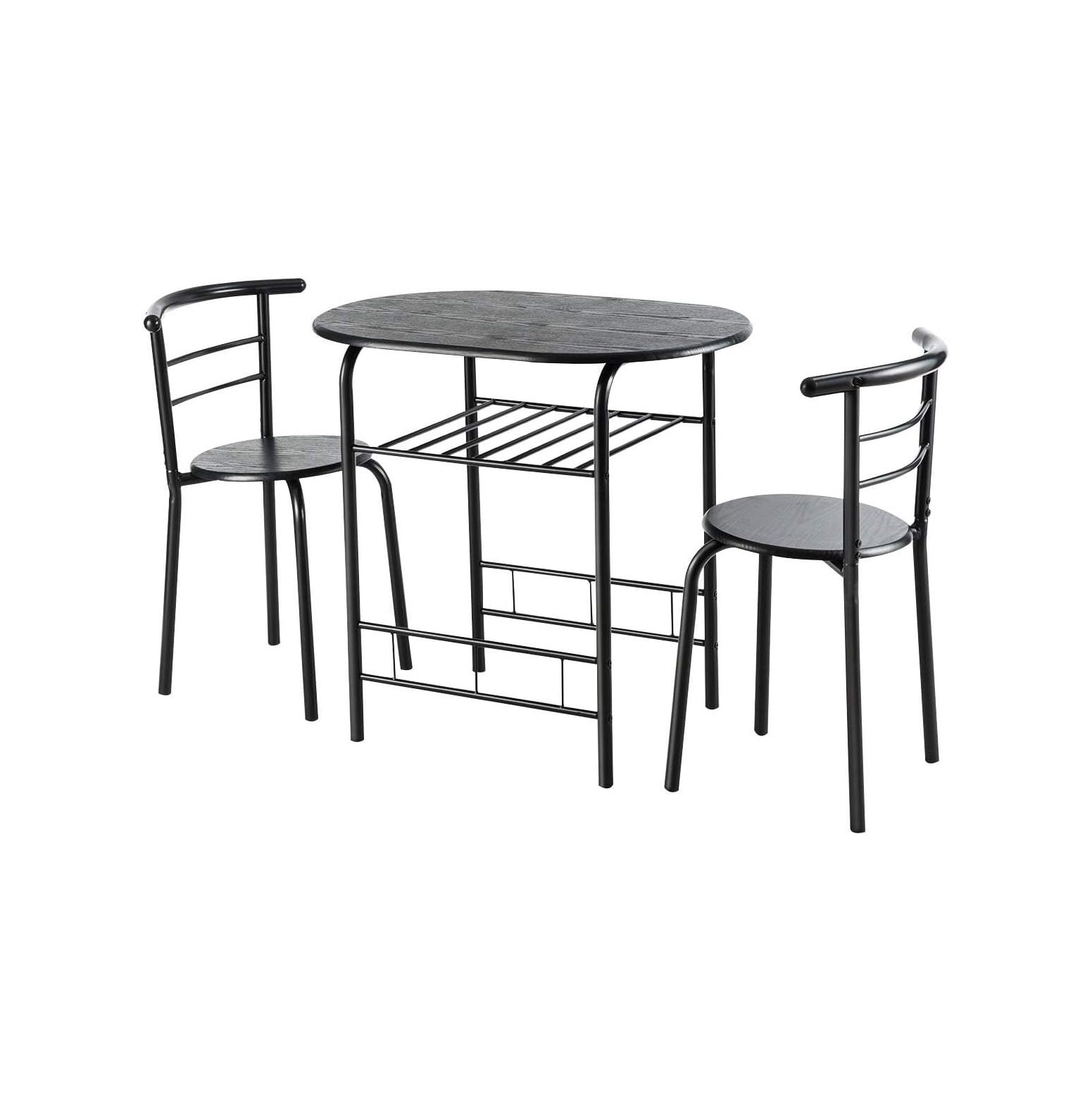 Quexis 3 Piece Dining Set, Indoor Bistro Set 2 Chairs and Table w