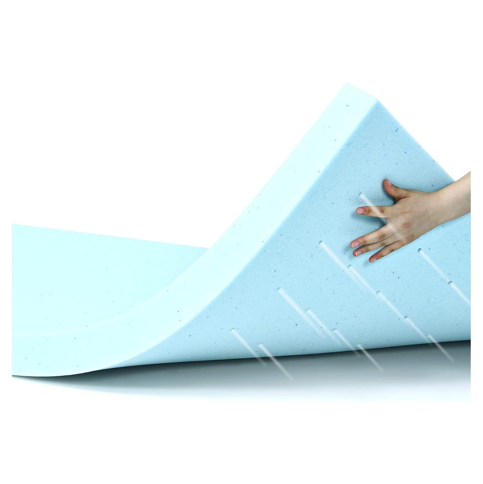 Quexis 4 Inch Queen Gel Memory Foam Mattress Topper, Ventilated Ultra