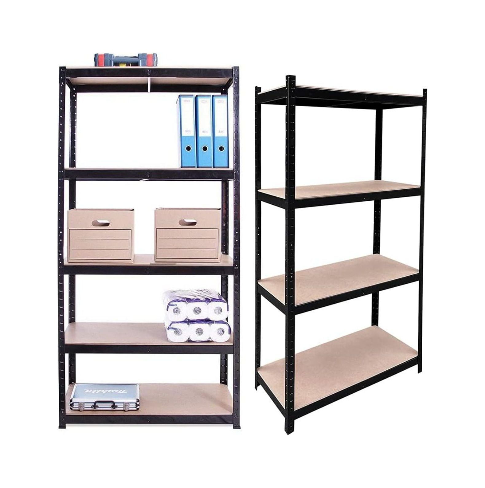Quexis 5Tier Utility Shelves, Garage Shelving Unit, Metal Storage