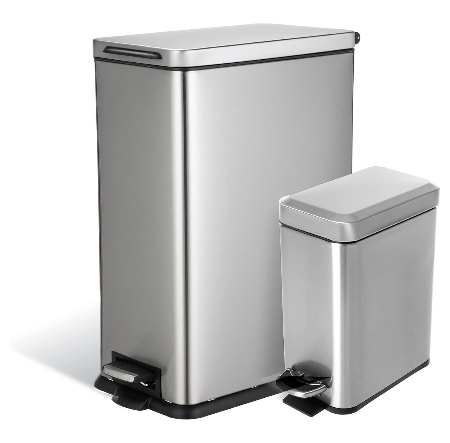Quexis 8 Gallon and 1.3 Gallon Kitchen Trash Can Value Bundle Set