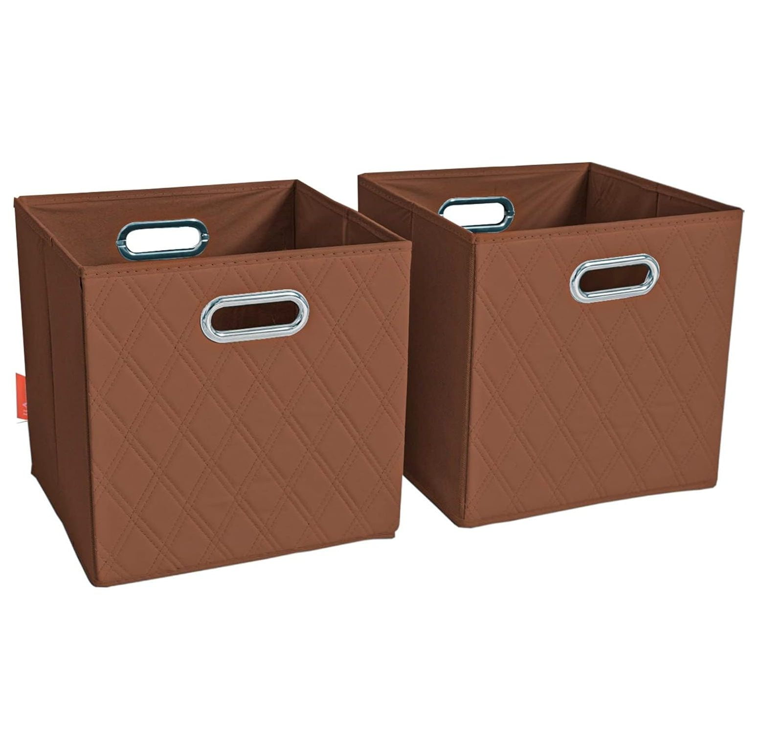 Quexis Brown Foldable Storage Baskets Cube Bins Storage Organizers With