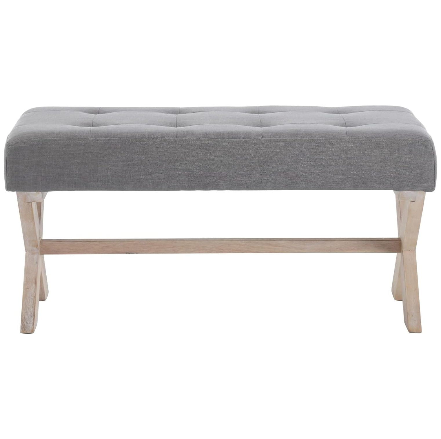 Quexis Fabric Upholstered Entryway Bench Seat, Gray 36 inch Bedroom