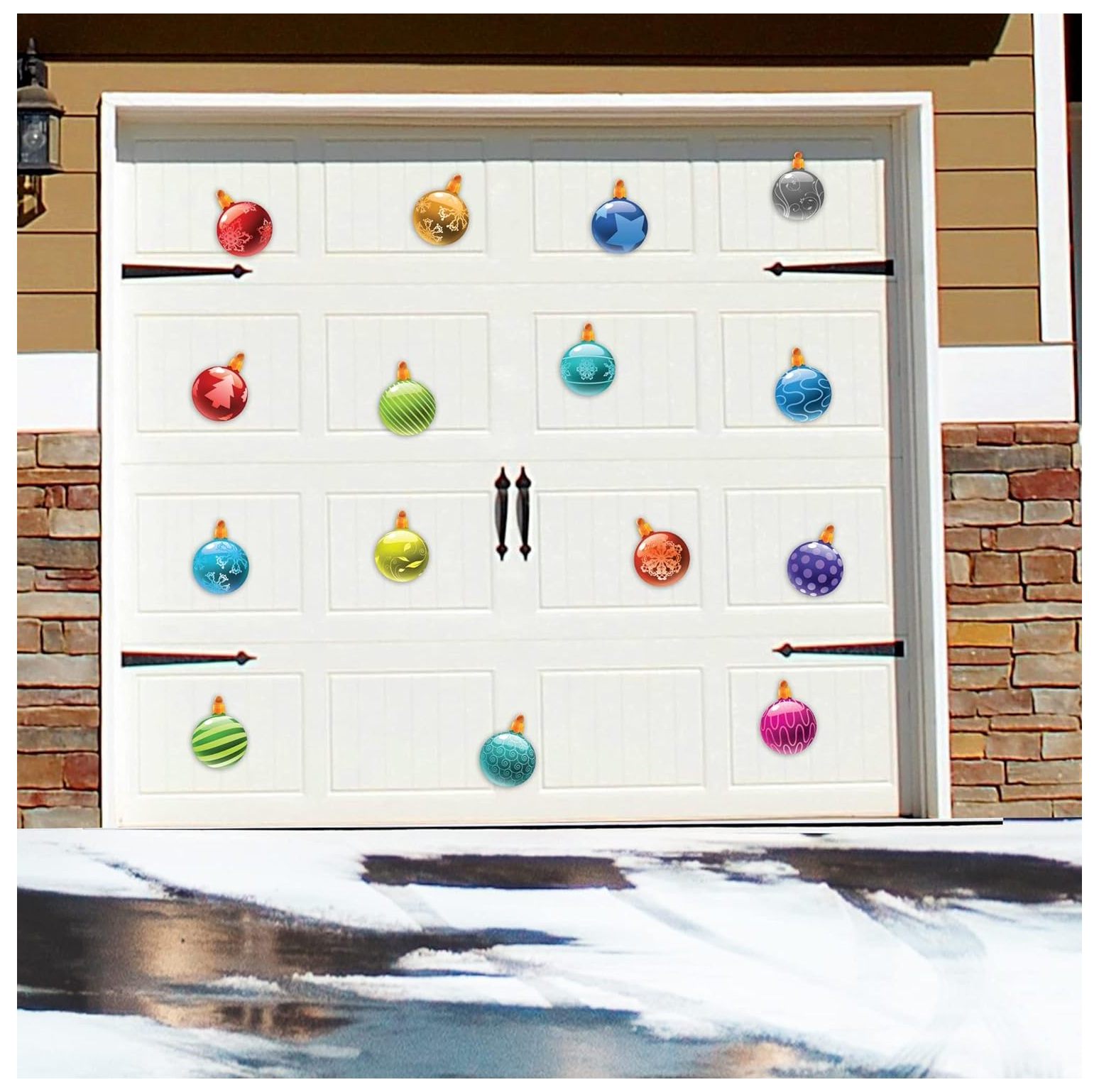 Quexis Garage Door Christmas 15 Piece Ornament Indoor