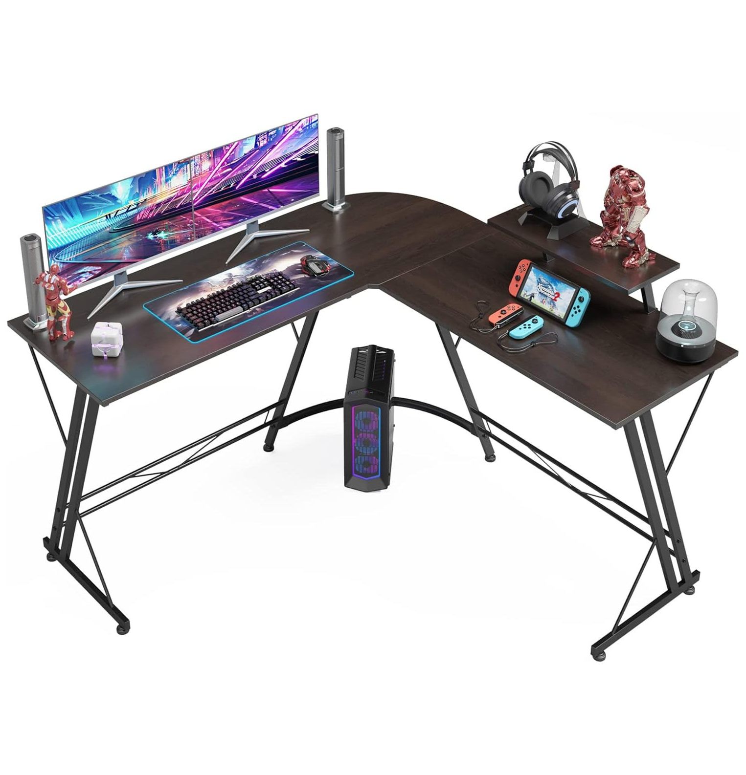 Quexis L Shaped Desk Corner Gaming and Computer Desk for Multiple