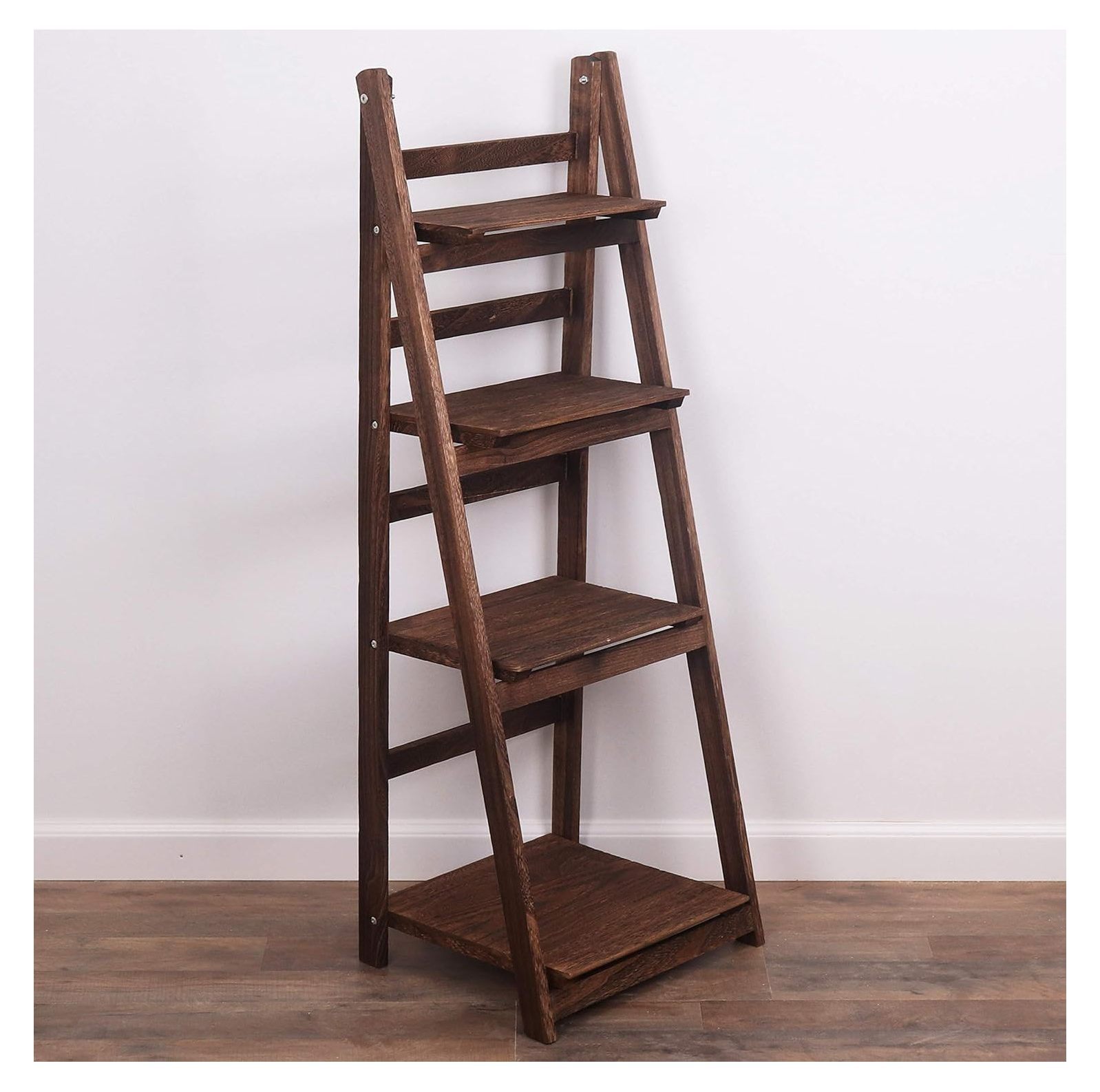 Quexis Ladder Shelf Wooden Ladder Bookshelf Leaning Bookshelf
